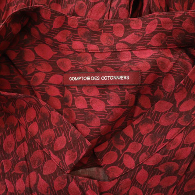 Comptoir des cotonniers(コントワーデコトニエ)のコントワーデコトニエ 総柄 ロングワンピース シャツ 長袖 7 赤 レッド レディースのワンピース(ロングワンピース/マキシワンピース)の商品写真