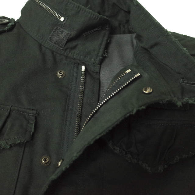 wjk(ダブルジェーケー)のwjk ダブルジェイケイ M66 - destroy cotton twill デストロイコットンツイル ミリタリージャケット S-M程度 ブラック M-65 フィールド アウター【中古】【wjk】 メンズのジャケット/アウター(ミリタリージャケット)の商品写真