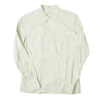 ノンネイティブ(nonnative)のnonnative ノンネイティブ 日本製 LABORER SHIRT - COTTON BROAD MINI DOT ポルカドットBDシャツ 0 アイボリー 長袖 ボタンダウン トップス【中古】【nonnative】(シャツ)