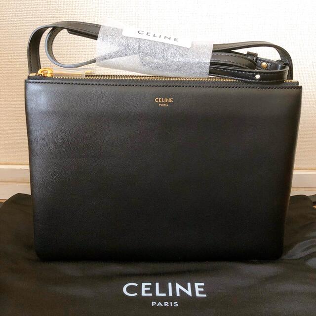 CELINE トリオ ラージ ブラック ショルダーバッグ