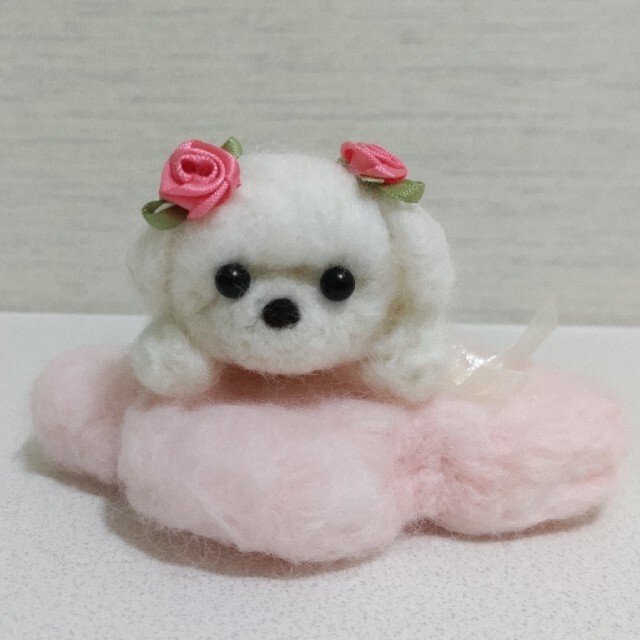 羊毛フェルト　いぬ　マルチーズ　ハンドメイド