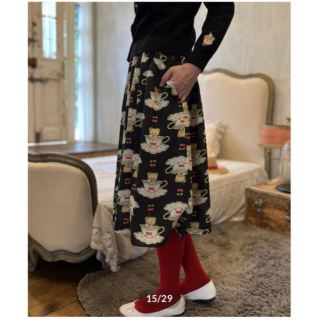 franche lippee(フランシュリッペ)の【新品】yukiemon ユキエモン 春テキスタイルふんわりスカート（3L） レディースのスカート(ロングスカート)の商品写真