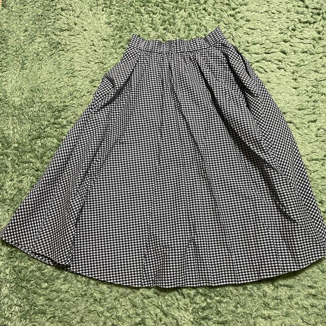 UNIQLO(ユニクロ)のフレアスカート　ギンガムチェック　青 レディースのスカート(ひざ丈スカート)の商品写真