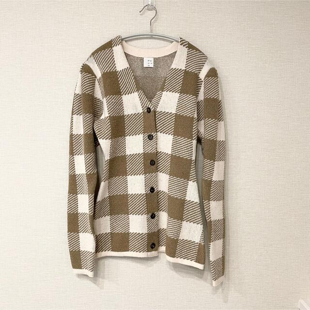 Mediam ミディアム Check pattern Cardigan ベージュ   カーディガン