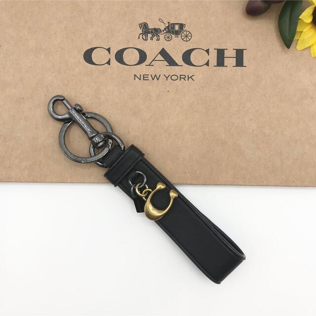 COACH(コーチ)のCOACH チャーム ★大人気★ コーチ レザー ループ ブラック 新品 レディースのアクセサリー(チャーム)の商品写真