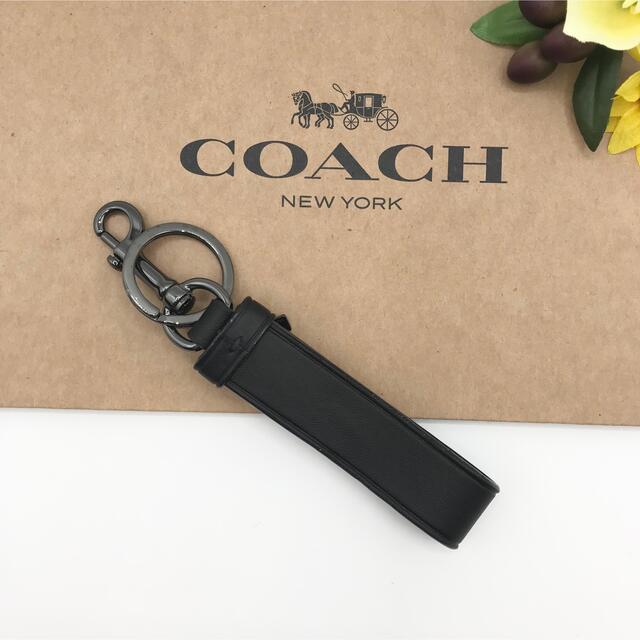 COACH(コーチ)のCOACH チャーム ★大人気★ コーチ レザー ループ ブラック 新品 レディースのアクセサリー(チャーム)の商品写真