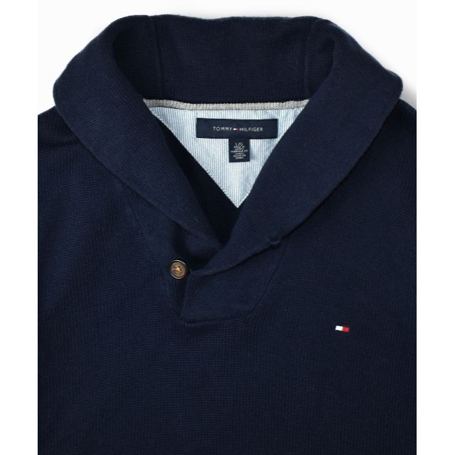 TOMMY HILFIGER(トミーヒルフィガー)のTOMMY HILFIGER ショールカラー コットン ニット セーター メンズのトップス(ニット/セーター)の商品写真