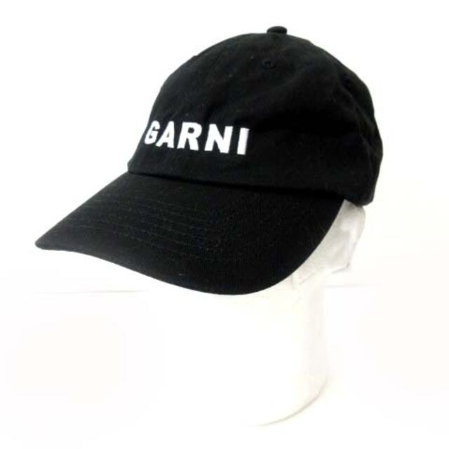 ガルニ GARNI キャップ 帽子 ロゴ刺繍 黒 ブラック ワンサイズ