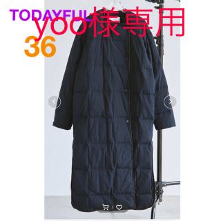 トゥデイフル(TODAYFUL)の【yoo様専用】［TODAYFUL］完売　ロングダウンコート　黒　36(ダウンコート)