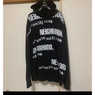 ネイバーフッド(NEIGHBORHOOD)のネイバーフッド×ANTI SOCIAL CLUB パーカー黒XL wtaps(パーカー)