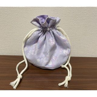 ユニコーン　パープル　丸巾着(外出用品)