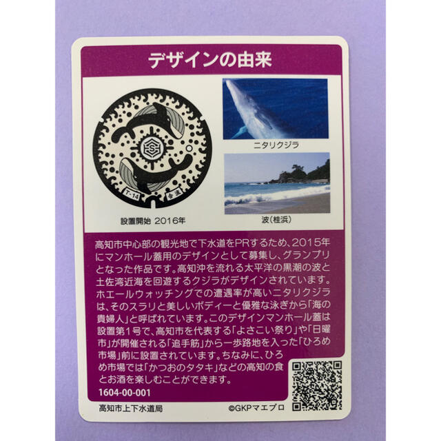 001マンホールカード  高知県高知市 エンタメ/ホビーのトレーディングカード(その他)の商品写真