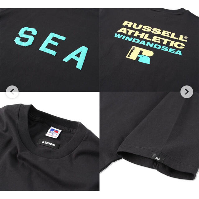 atmos x RUSSELL ATHLETIC x WIND AND SEA黒 - Tシャツ/カットソー ...