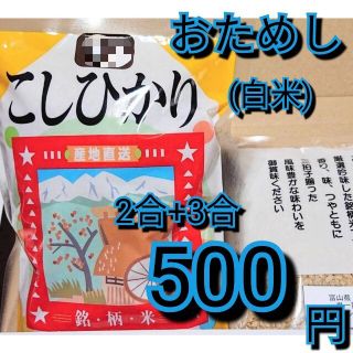 ✳️白米お試し✳️富山県産1等米コシヒカリ白米2合＋3合(米/穀物)