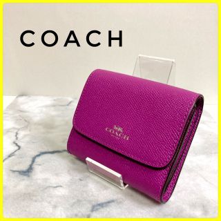 コーチ(COACH)のCOACHコーチ　コンパクト財布　ミニ財布　極小財布　ミニウォレット　パープル　(財布)