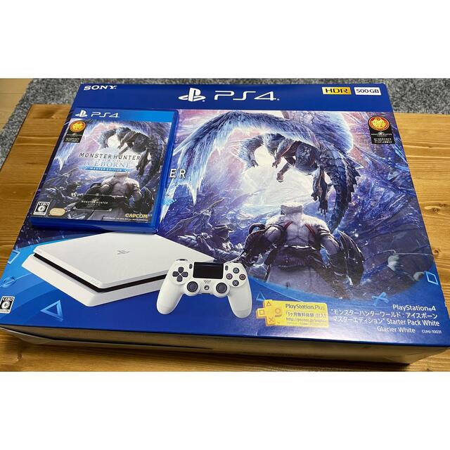 ps4  CUH-2000 グレジャーホワイト+モンハンワールドアイスボーン