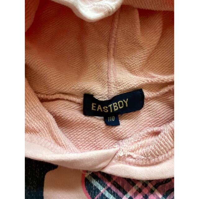 EASTBOY(イーストボーイ)の110 EASTBOY フード付トレーナー　ピンク キッズ/ベビー/マタニティのキッズ服女の子用(90cm~)(Tシャツ/カットソー)の商品写真