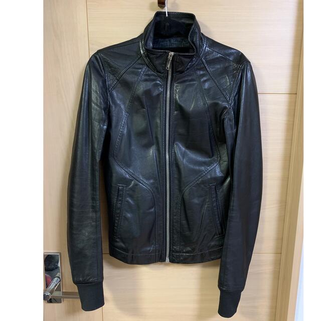 国内正規品 Rick Owens インターシャ レザー ジャケット 46