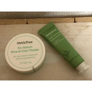 イニスフリー(Innisfree)のイニスフリー　パウダーグリーン&ハンドクリーム(フェイスパウダー)