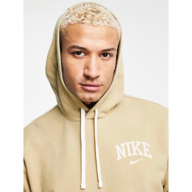 【XLサイズ】新品 NIKE レトロ ロゴ ヘビーウェイト フーディー ベージュ