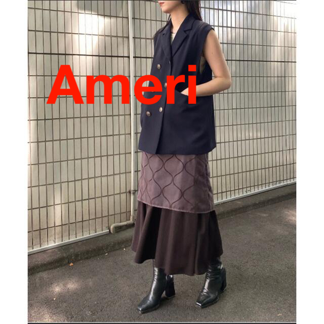 新品　AMERI UNDULATE VEIL SKIRT