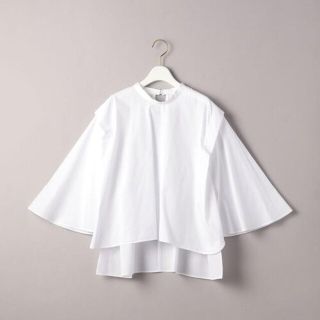 ビューティアンドユースユナイテッドアローズ(BEAUTY&YOUTH UNITED ARROWS)の美品 BY ハイネックフレアスリーブシャツ　ブラウス　白　春(シャツ/ブラウス(長袖/七分))