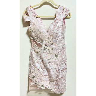 ローブ(ROBE)のキャバドレス♡薄ピンク総レース(ミニドレス)