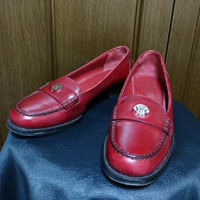 セリーヌ ローファー 赤茶 ローファー+革靴