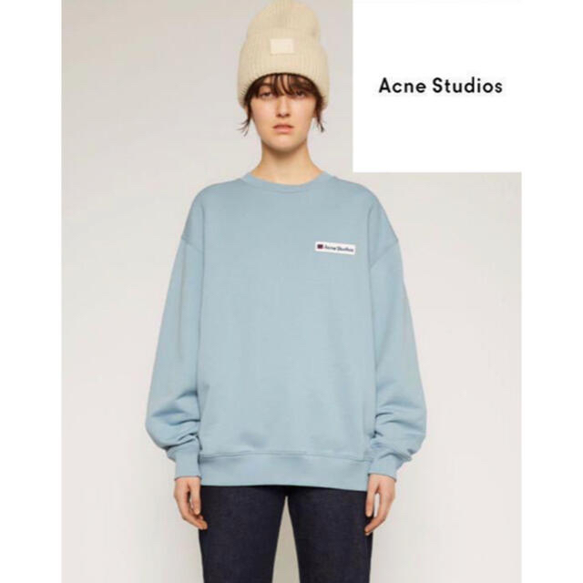 新品 Acne Studios リバースロゴ  スウェット 水色 xs