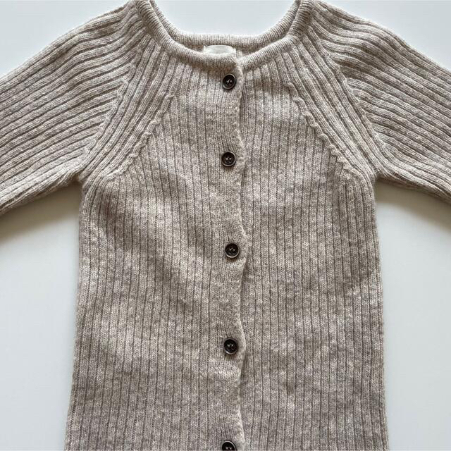 monbebe knitsuit baby oatmeal M 70サイズ キッズ/ベビー/マタニティのベビー服(~85cm)(ロンパース)の商品写真