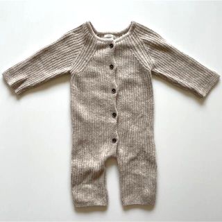 monbebe knitsuit baby oatmeal M 70サイズ(ロンパース)