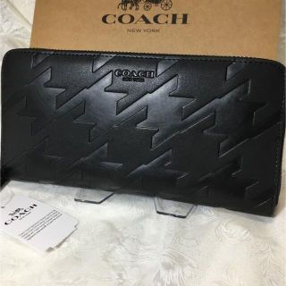 コーチ(COACH)のプレゼントにも❤️コーチ ラウンドジップ 長財布 ハウンドトゥース烏格子(長財布)