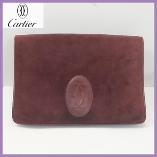 カルティエ(Cartier)のCartier カルティエ ヴィンテージ クラッチバック スエード 本革(セカンドバッグ/クラッチバッグ)