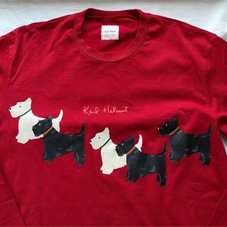 ピンクハウス(PINK HOUSE)のカールヘルム 金子功デザイン テリアの長袖Tシャツ 赤色(Tシャツ/カットソー(七分/長袖))