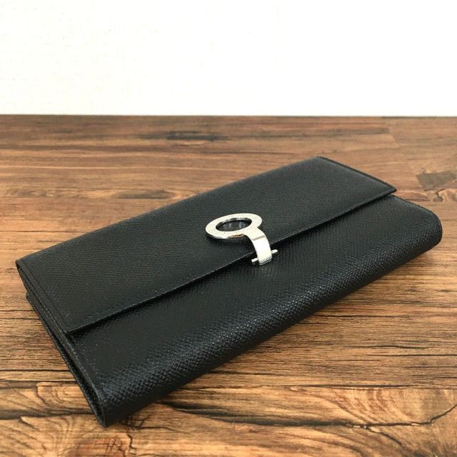 極美品 BVLGARI Wホック財布 ブラック ウォレット 471