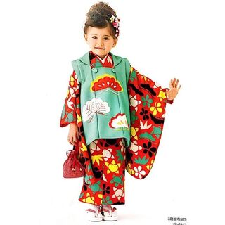 七五三 三歳 女児 被布着物フルセット 式部浪漫 LILLI NO36977(和服/着物)