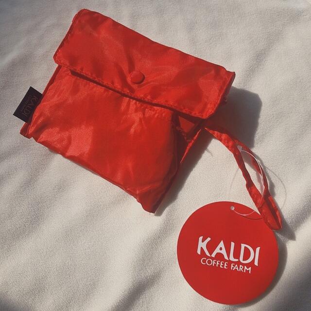 KALDI(カルディ)の【新品未使用】KALDI エコバッグ 黒赤 レディースのバッグ(エコバッグ)の商品写真