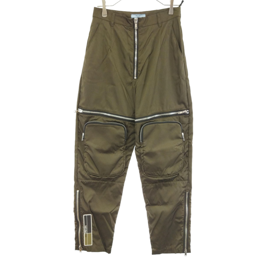 PRADA プラダ 19AW THECNICAL NYLON CARGO PANT 22X805 S192 ラバーパッチテクニカルナイロンジップフロントポケットカーゴパンツ