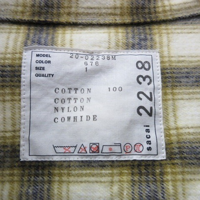 sacai(サカイ)のサカイ  20SS HOODED CHECK SHIRT サイズ1 シャツ メンズのトップス(シャツ)の商品写真