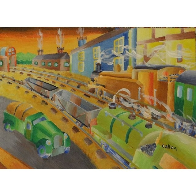 絵画/タペストリーD302【夕暮】ドリームカラー原画展 F4号（333ｘ242ｘ18）7000円