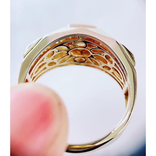 ★0.537ct★✨ダイヤ0.25ctダイヤK10印台ナットパヴェリング指輪 メンズのアクセサリー(リング(指輪))の商品写真