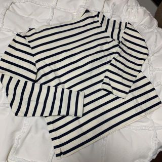 ユニクロ(UNIQLO)のUNIQLO ボーダーボートネックTシャツ(Tシャツ(長袖/七分))