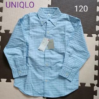 ユニクロ(UNIQLO)の新品　UNIQLO　ユニクロ　オックスフォードシャツ　ブルー　120(ブラウス)