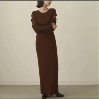 トゥデイフル(TODAYFUL)のlouren shoulder cut knit onepiece(ロングワンピース/マキシワンピース)