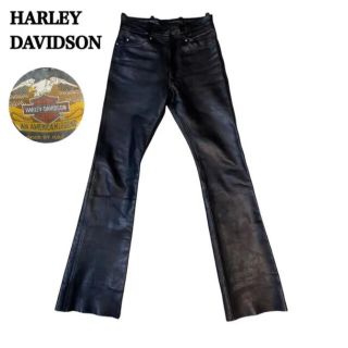 美品 HARLEY DAVIDSON 本革 レザーパンツ 32インチ