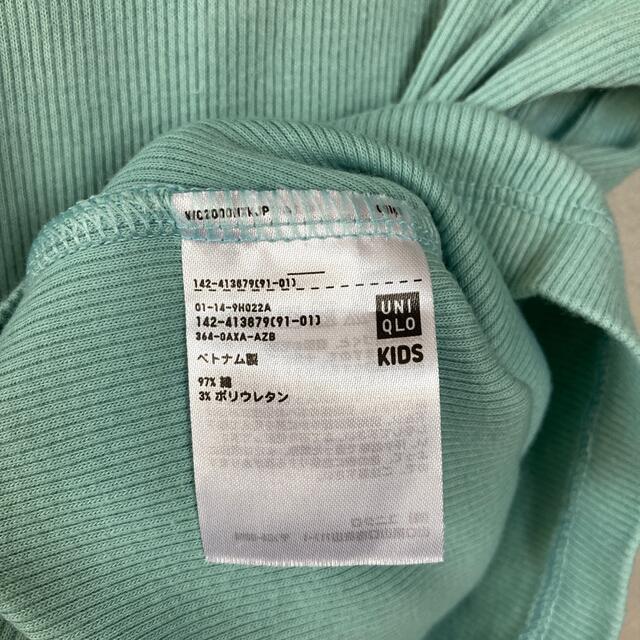 UNIQLO(ユニクロ)のUNIQLO★フリルネックリブカットソー★１２０ キッズ/ベビー/マタニティのキッズ服女の子用(90cm~)(Tシャツ/カットソー)の商品写真