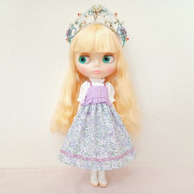 ハンドメイド「ビスチェ付き 花柄ワンピース 」ネオブライス・リカちゃんの服