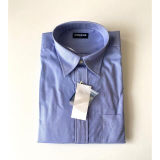 ユニクロ(UNIQLO)のUNIQLO ビジネス(ハケメ)カジュアルシャツ　blue Lサイズ　未使用品　(シャツ)