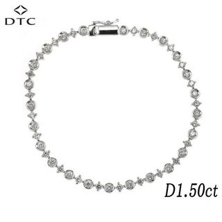 DE BEERS - DTC K18WG ダイヤモンド ブレスレット 1.50ct LINE