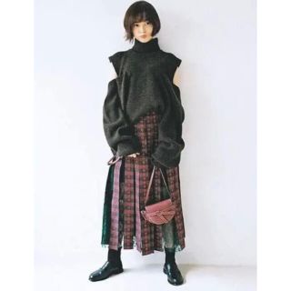 IRENE Woven Check Lace Skirt チェックスカート